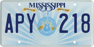 MS license plate APY218