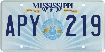 MS license plate APY219