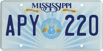 MS license plate APY220