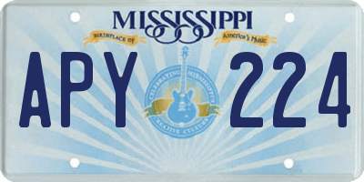 MS license plate APY224