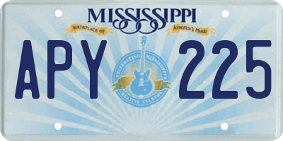 MS license plate APY225