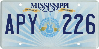 MS license plate APY226