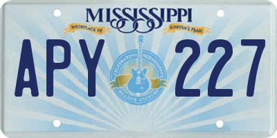 MS license plate APY227