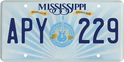 MS license plate APY229