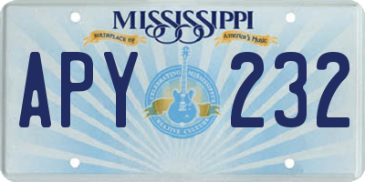 MS license plate APY232