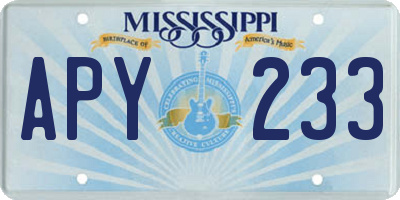 MS license plate APY233