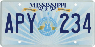 MS license plate APY234
