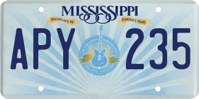 MS license plate APY235