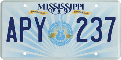 MS license plate APY237