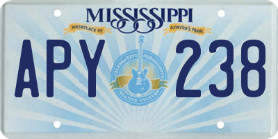 MS license plate APY238