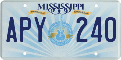 MS license plate APY240