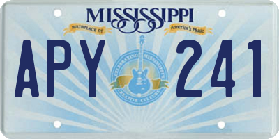 MS license plate APY241