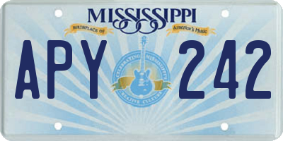 MS license plate APY242