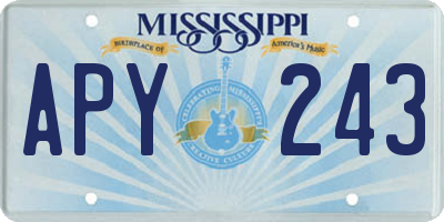 MS license plate APY243