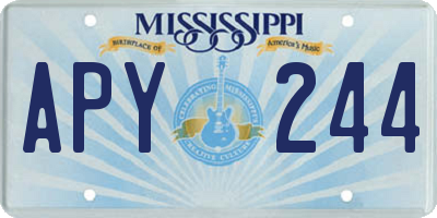 MS license plate APY244