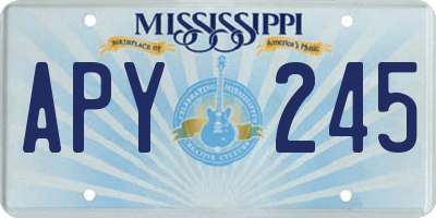 MS license plate APY245