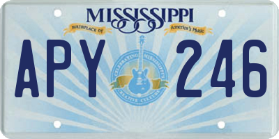 MS license plate APY246