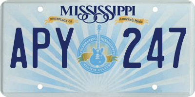 MS license plate APY247