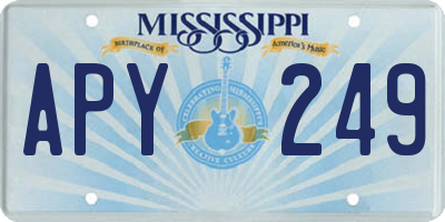 MS license plate APY249