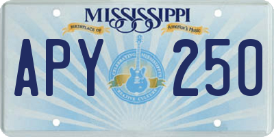 MS license plate APY250