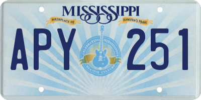 MS license plate APY251