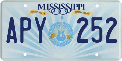 MS license plate APY252