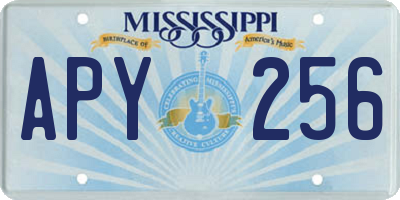MS license plate APY256