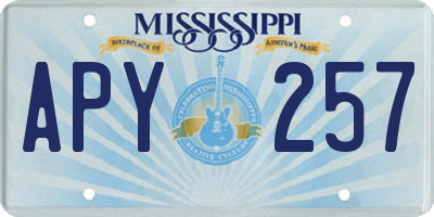MS license plate APY257
