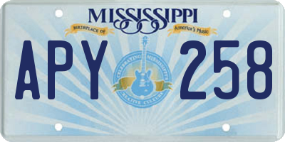 MS license plate APY258