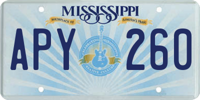 MS license plate APY260