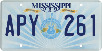 MS license plate APY261