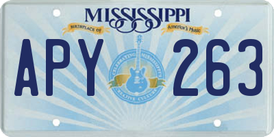 MS license plate APY263