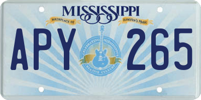 MS license plate APY265