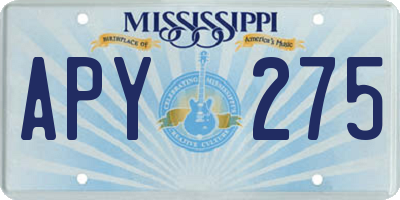 MS license plate APY275