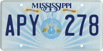 MS license plate APY278