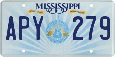 MS license plate APY279