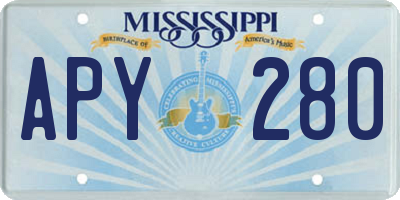 MS license plate APY280