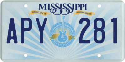 MS license plate APY281