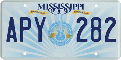MS license plate APY282