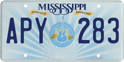 MS license plate APY283