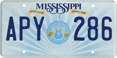 MS license plate APY286