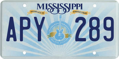 MS license plate APY289