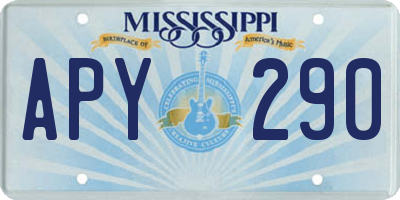 MS license plate APY290
