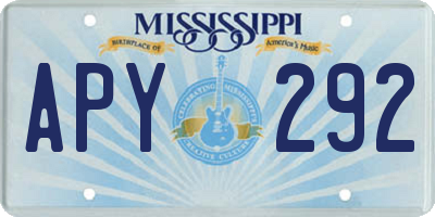 MS license plate APY292