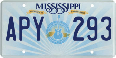 MS license plate APY293