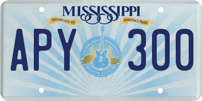 MS license plate APY300