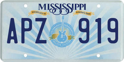 MS license plate APZ919
