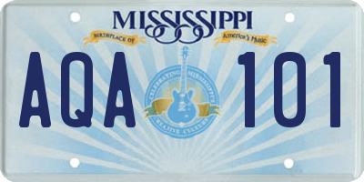 MS license plate AQA101