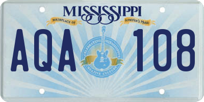 MS license plate AQA108