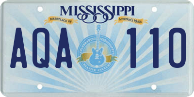 MS license plate AQA110